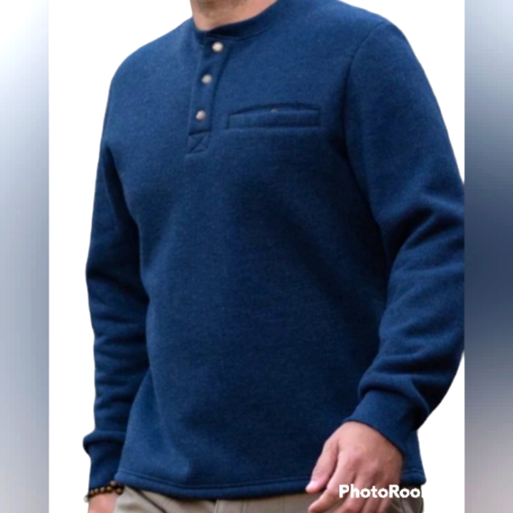 Coleman Mens Long Sleeve Sherpa Lined Waffle Hensley Sweater Size Large